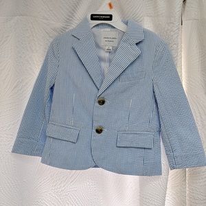 NWT Janie and Jack Seersucker Blue and White Jacket